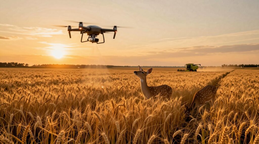 Détection de faune dans un champ par un drone